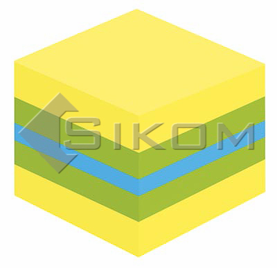 Samolepící bločky Post-it minikostky - citrónová barva 400 l.